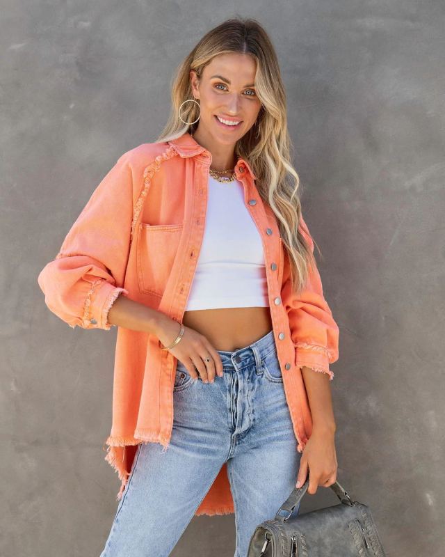 Casual Fringed Ripped Loose Denim Jacket - THE QUEEN RUNWAY