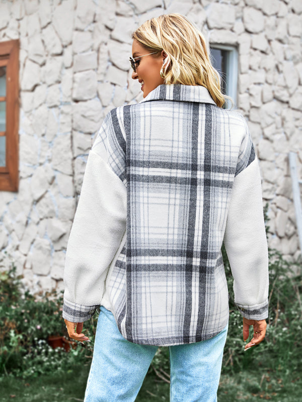 Women's casual temperament Plaid Shirt coat - THE QUEEN RUNWAY