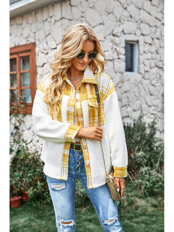 Women's casual temperament Plaid Shirt coat - THE QUEEN RUNWAY