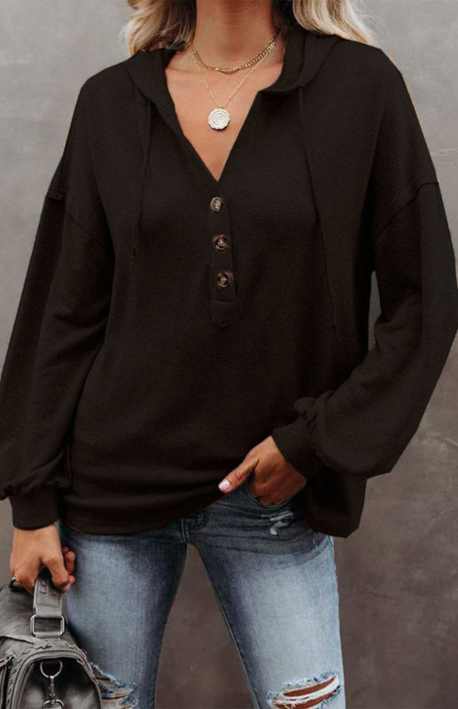 Women's Cardigan Hoodie Casual Loose Solid Color Sweatshirt - THE QUEEN RUNWAY