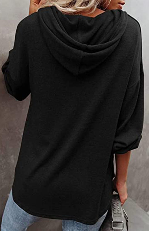 Women's Cardigan Hoodie Casual Loose Solid Color Sweatshirt - THE QUEEN RUNWAY