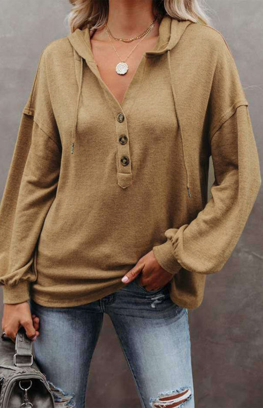 Women's Cardigan Hoodie Casual Loose Solid Color Sweatshirt - THE QUEEN RUNWAY