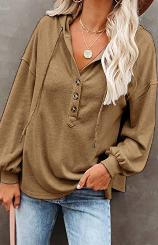 Women's Cardigan Hoodie Casual Loose Solid Color Sweatshirt - THE QUEEN RUNWAY