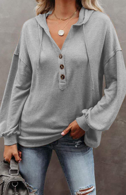 Women's Cardigan Hoodie Casual Loose Solid Color Sweatshirt - THE QUEEN RUNWAY