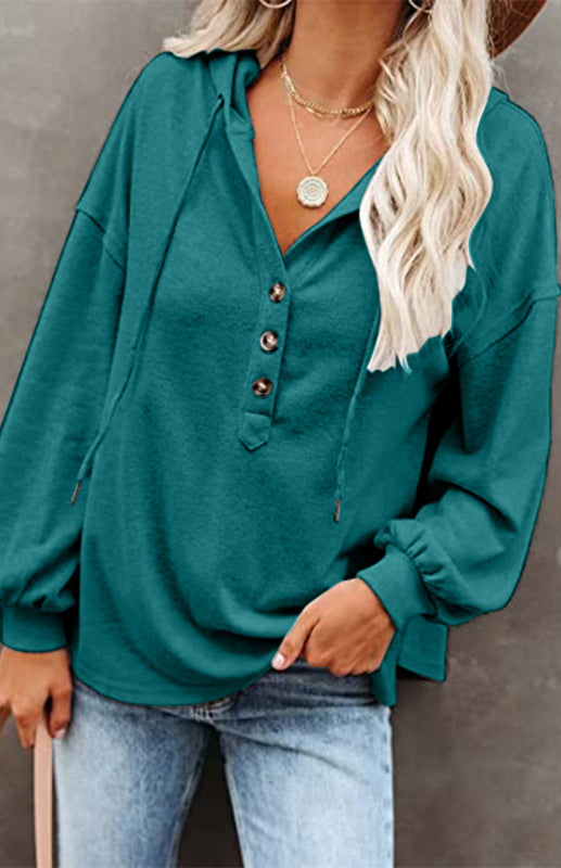 Women's Cardigan Hoodie Casual Loose Solid Color Sweatshirt - THE QUEEN RUNWAY