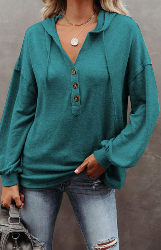 Women's Cardigan Hoodie Casual Loose Solid Color Sweatshirt - THE QUEEN RUNWAY