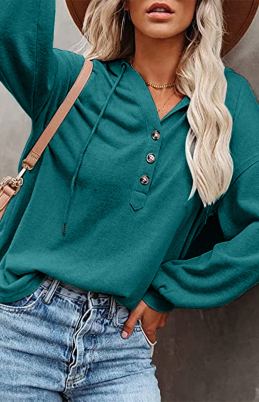 Women's Cardigan Hoodie Casual Loose Solid Color Sweatshirt - THE QUEEN RUNWAY