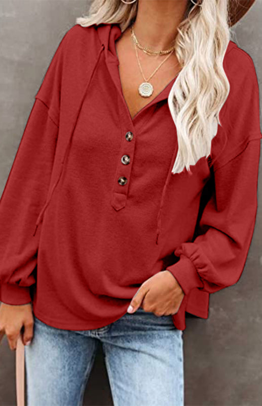 Women's Cardigan Hoodie Casual Loose Solid Color Sweatshirt - THE QUEEN RUNWAY