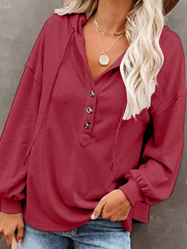 Women's Cardigan Hoodie Casual Loose Solid Color Sweatshirt - THE QUEEN RUNWAY