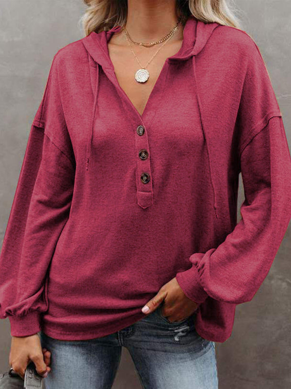 Women's Cardigan Hoodie Casual Loose Solid Color Sweatshirt - THE QUEEN RUNWAY