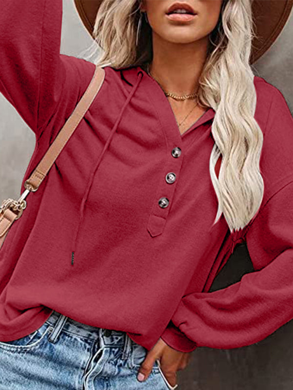 Women's Cardigan Hoodie Casual Loose Solid Color Sweatshirt - THE QUEEN RUNWAY