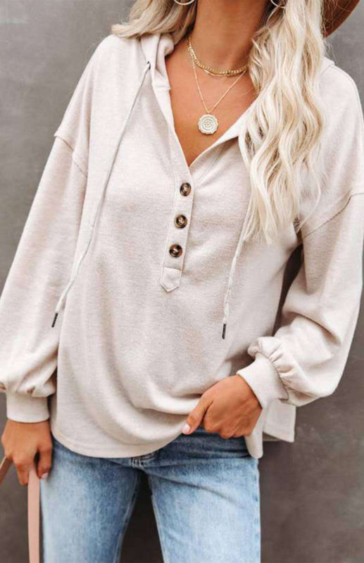Women's Cardigan Hoodie Casual Loose Solid Color Sweatshirt - THE QUEEN RUNWAY