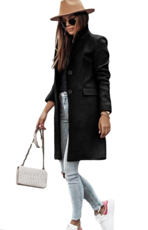 Autumn And Winter Leisure Long Sleeved Tweed Coat - THE QUEEN RUNWAY
