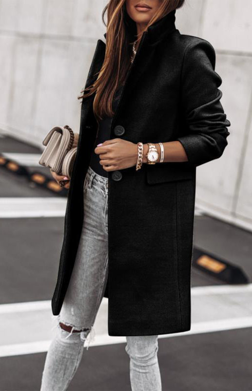 Autumn And Winter Leisure Long Sleeved Tweed Coat - THE QUEEN RUNWAY