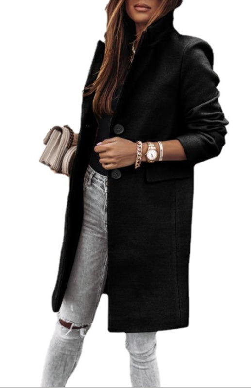 Autumn And Winter Leisure Long Sleeved Tweed Coat - THE QUEEN RUNWAY