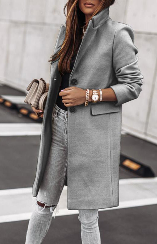 Autumn And Winter Leisure Long Sleeved Tweed Coat - THE QUEEN RUNWAY