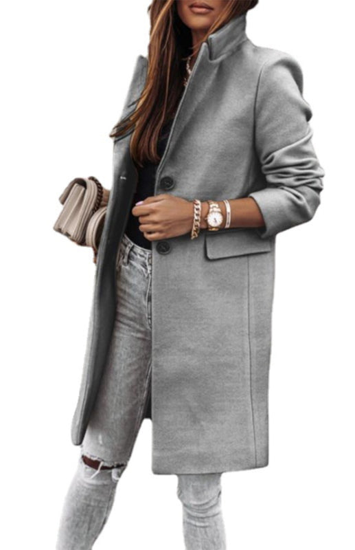 Autumn And Winter Leisure Long Sleeved Tweed Coat - THE QUEEN RUNWAY