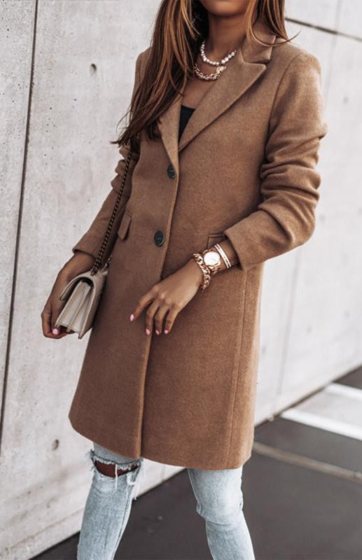 Autumn And Winter Leisure Long Sleeved Tweed Coat - THE QUEEN RUNWAY