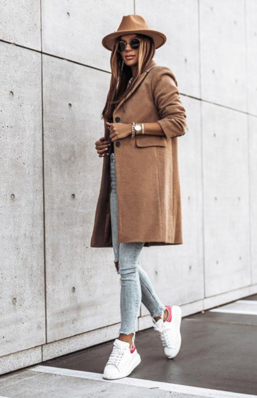 Autumn And Winter Leisure Long Sleeved Tweed Coat - THE QUEEN RUNWAY
