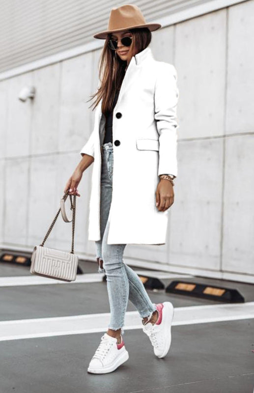 Autumn And Winter Leisure Long Sleeved Tweed Coat - THE QUEEN RUNWAY