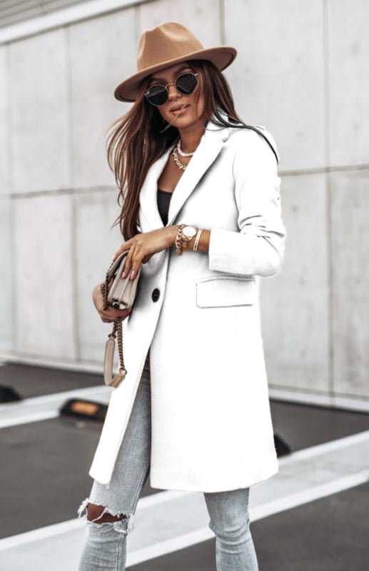 Autumn And Winter Leisure Long Sleeved Tweed Coat - THE QUEEN RUNWAY