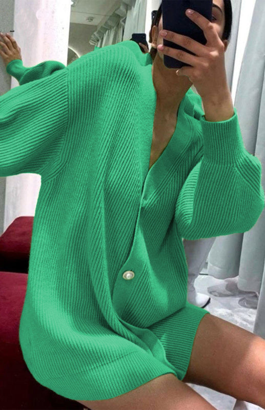 Candy Color Casual Loose Knit Button Cardigan - THE QUEEN RUNWAY