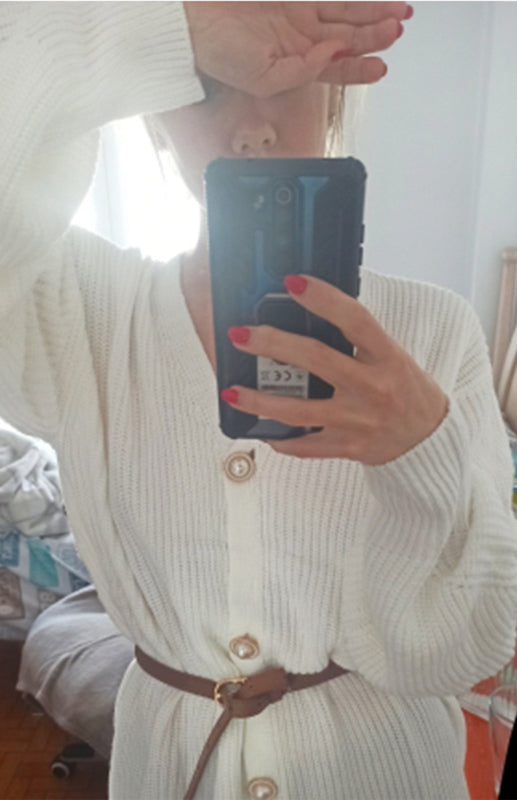 Candy Color Casual Loose Knit Button Cardigan - THE QUEEN RUNWAY