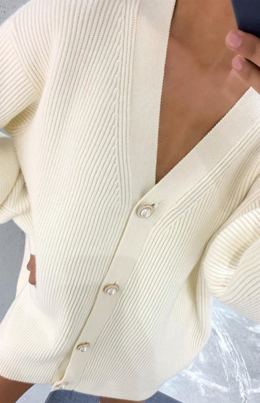 Candy Color Casual Loose Knit Button Cardigan - THE QUEEN RUNWAY