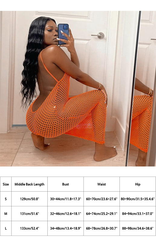 Mesh Backless Sexy Black Hollow Slip DressTHE QUEEN RUNWAY