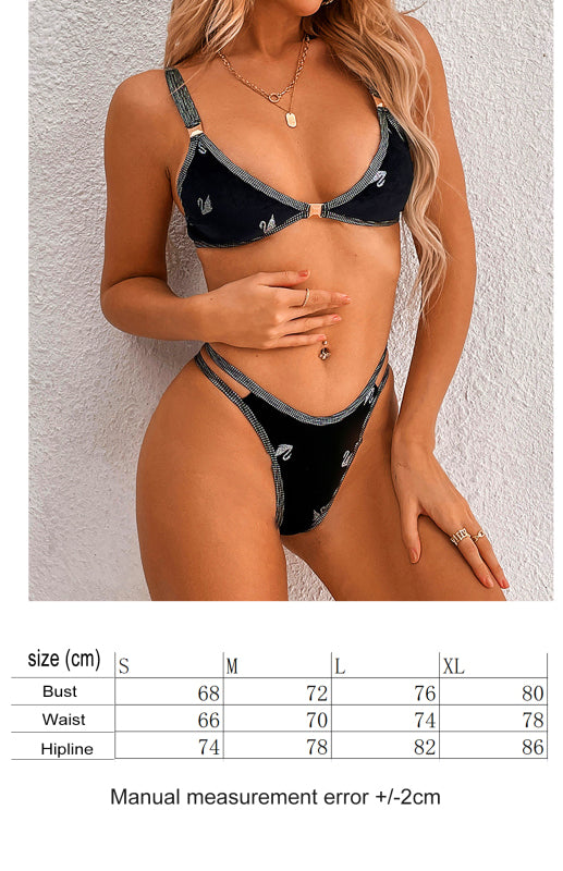 Women's Bikini Swan Contrast SwimsuitTHE QUEEN RUNWAY