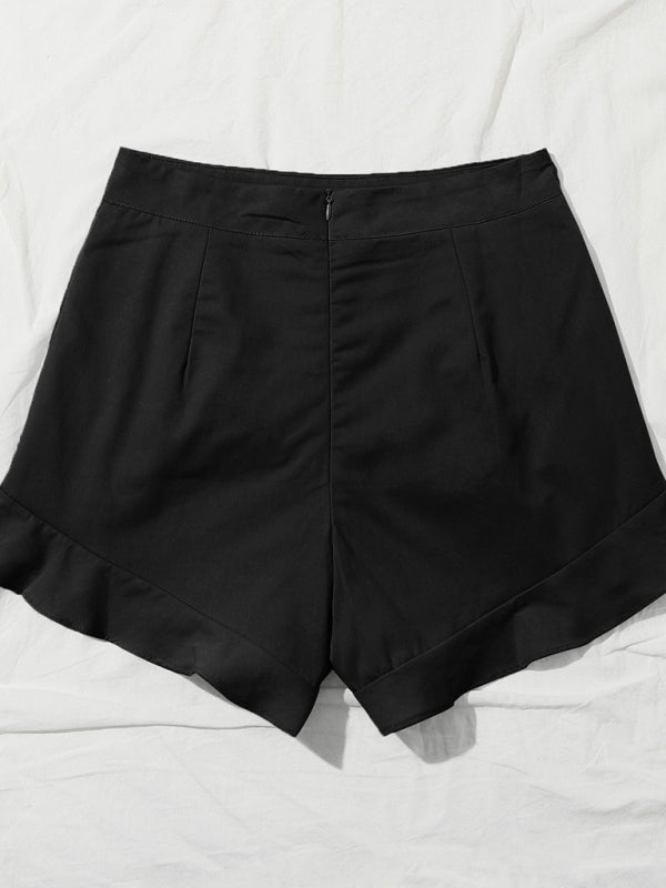 Women's lotus leaf edge loose casual shorts - THE QUEEN RUNWAY