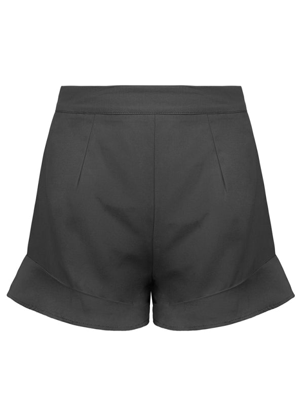 Women's lotus leaf edge loose casual shorts - THE QUEEN RUNWAY