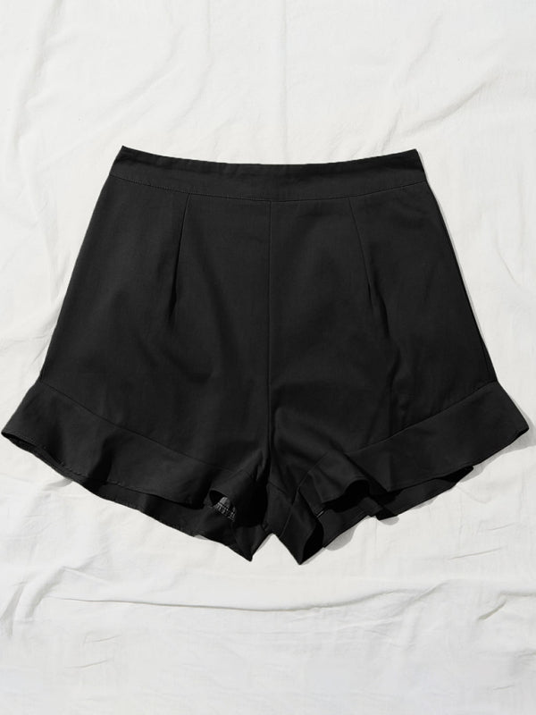 Women's lotus leaf edge loose casual shorts - THE QUEEN RUNWAY