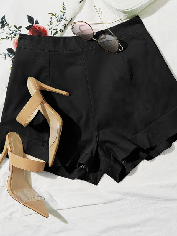 Women's lotus leaf edge loose casual shorts - THE QUEEN RUNWAY