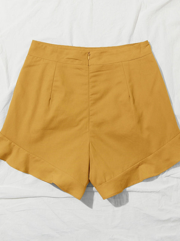 Women's lotus leaf edge loose casual shorts - THE QUEEN RUNWAY