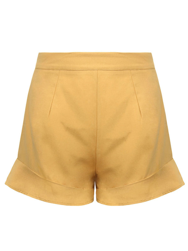 Women's lotus leaf edge loose casual shorts - THE QUEEN RUNWAY
