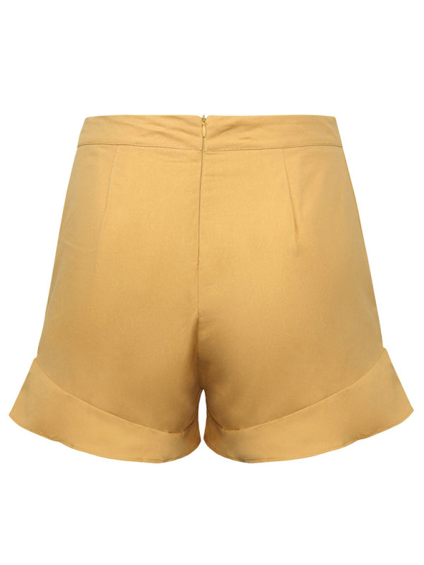 Women's lotus leaf edge loose casual shorts - THE QUEEN RUNWAY