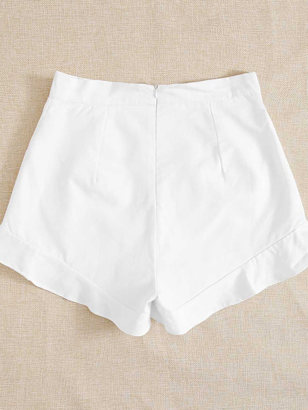 Women's lotus leaf edge loose casual shorts - THE QUEEN RUNWAY