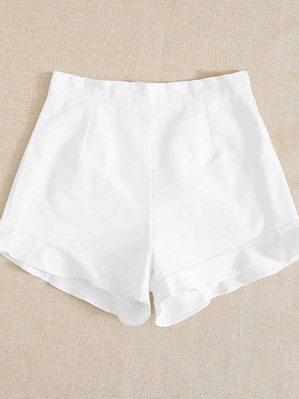 Women's lotus leaf edge loose casual shorts - THE QUEEN RUNWAY