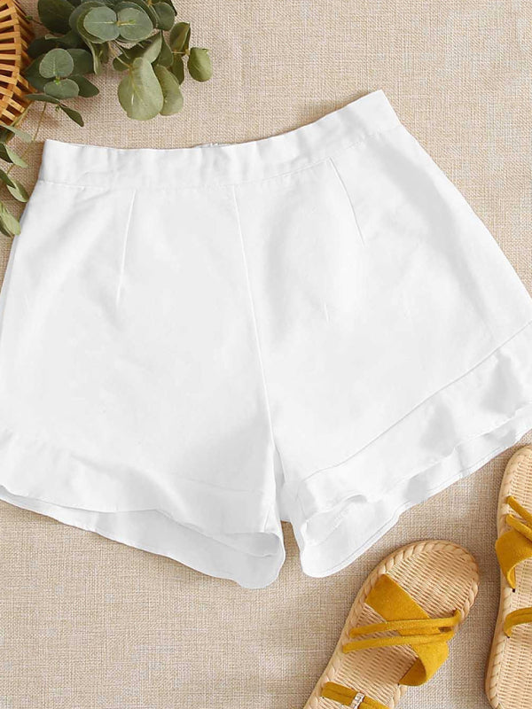 Women's lotus leaf edge loose casual shorts - THE QUEEN RUNWAY