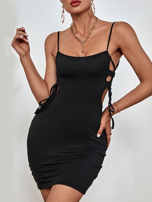 Pure Desire Sexy Sling Dress Black Sleeveless DressTHE QUEEN RUNWAY