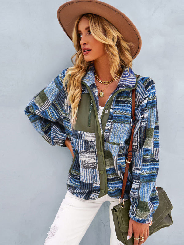 Women's Raglan Long Sleeve Printed Jacket - THE QUEEN RUNWAY