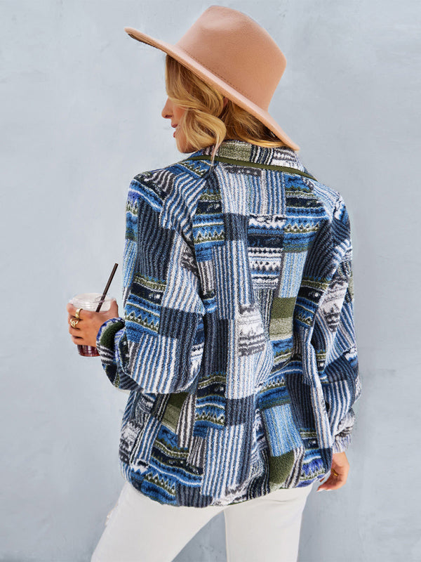 Women's Raglan Long Sleeve Printed Jacket - THE QUEEN RUNWAY