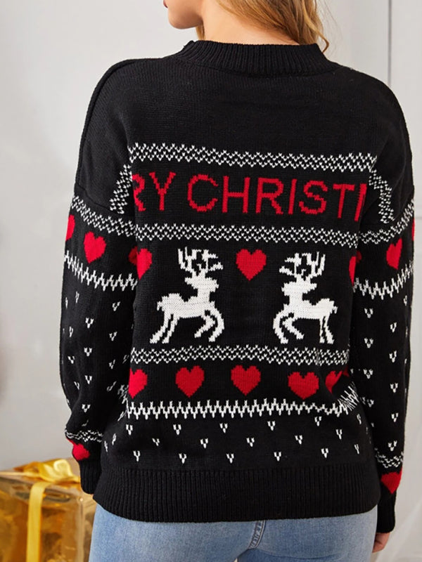 Women's pullover Christmas knitted long sleeve sweater - THE QUEEN RUNWAY