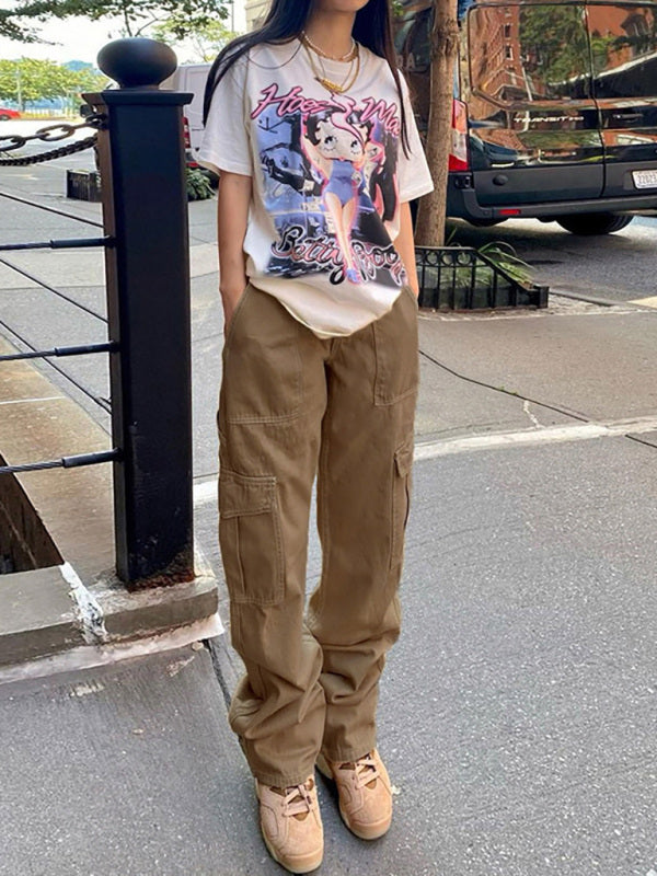 Women’s Loose Fit Low Rise Cargo PantsTHE QUEEN RUNWAY