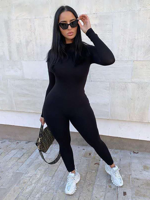 Women's Autumn/Winter Long Sleeve Slim Fit High Waist Hip Lift JumpsuiTHE QUEEN RUNWAY