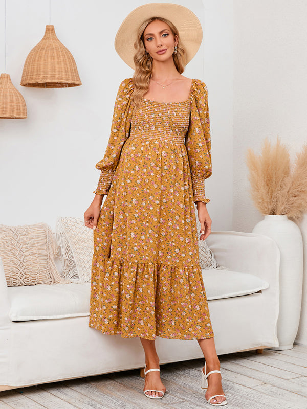 Women's chiffon dress small floral dresses - THE QUEEN RUNWAY