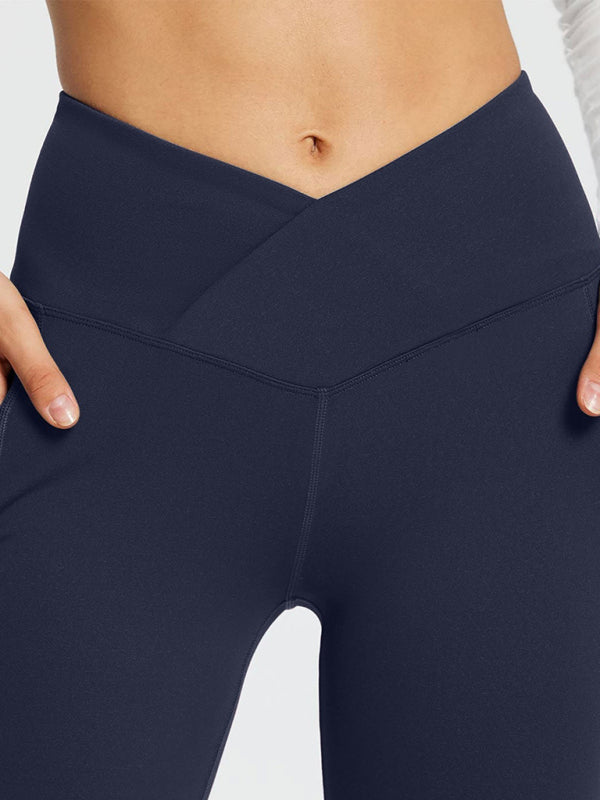 Solid Color Casual Ladies High Waist Slim Wide Leg Yoga Fitness Pants - THE QUEEN RUNWAY