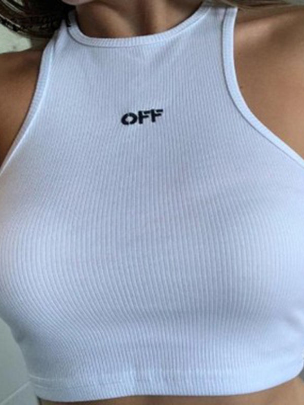 Women's Solid Color Letter Print Tank TopTHE QUEEN RUNWAY