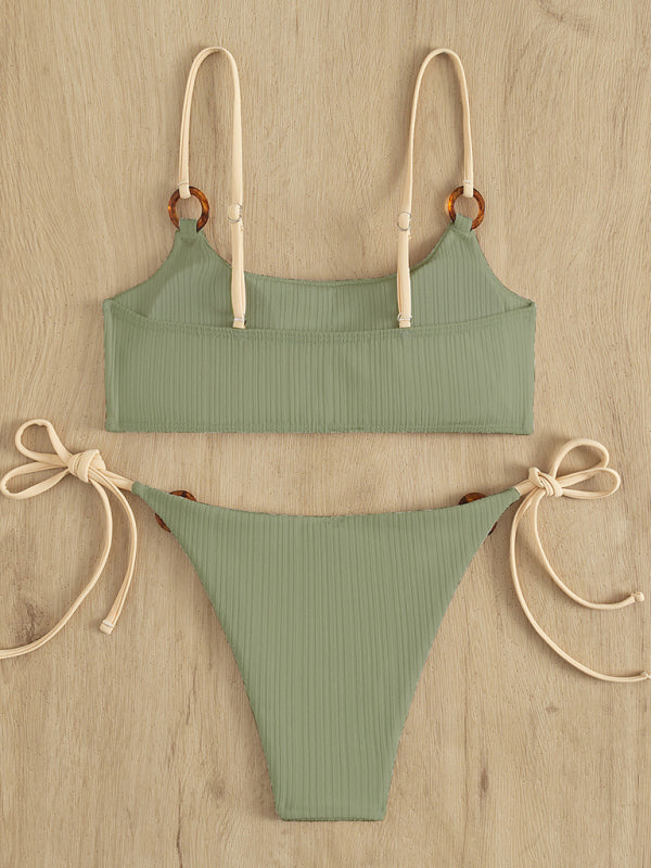 Women's solid color hoop sexy bikini setsTHE QUEEN RUNWAY